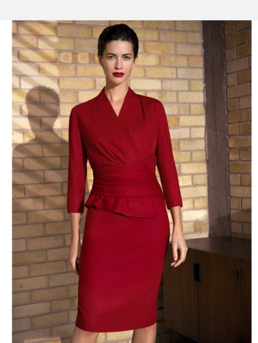 The Fold London Red Wool Blend Arlington Dress - Picture 2 of 10